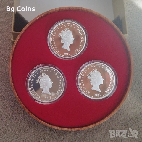 Сребро 1 OZ 2011 3 бр България , снимка 2 - Нумизматика и бонистика - 53160802