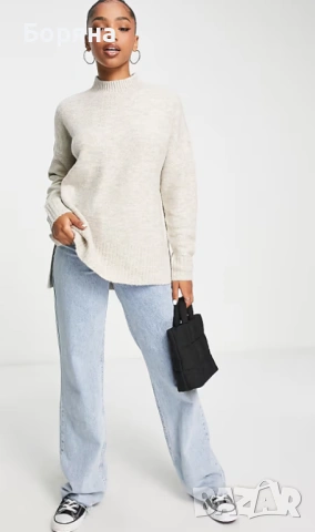 Vero Moda нов с етикет пуловер-поло с брошка, снимка 7 - Блузи с дълъг ръкав и пуловери - 53724693