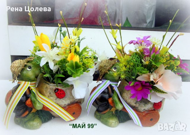 Костенурка с пролетни цветя, снимка 7 - Подаръци за рожден ден - 35966991