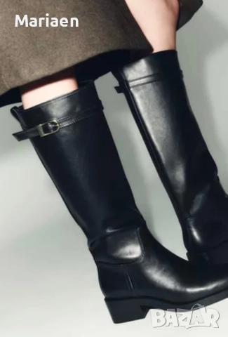 Черни ботуши Zara, снимка 2 - Дамски ботуши - 52854210