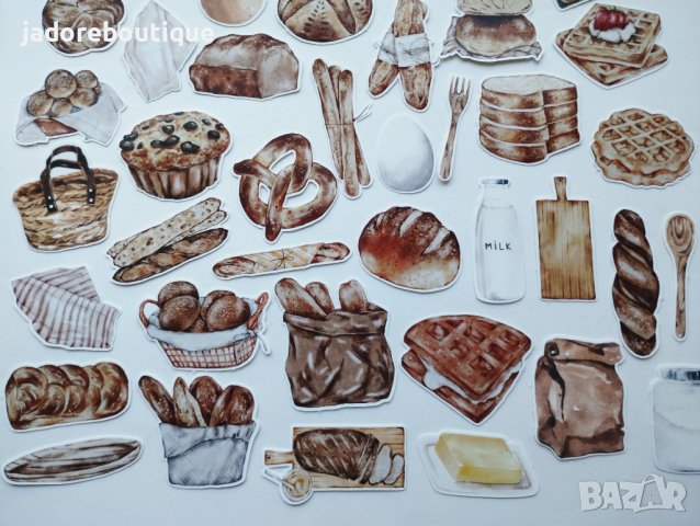 Дизайнерски скрапбук стикери Bread V008 - 42 бр /к-кт, снимка 2 - Други - 41694767
