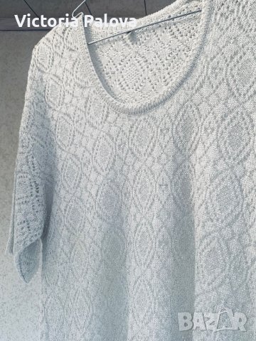 Красива сребриста блуза, снимка 2 - Корсети, бюстиета, топове - 42509913