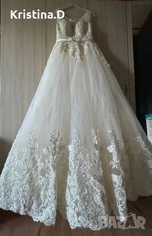 Булчинска рокля + воал , снимка 6 - Сватбени рокли - 53643079