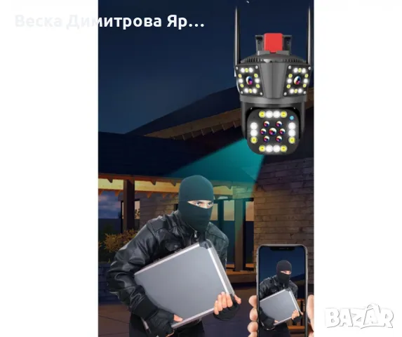 Тройна 4G камера за наблюдение, работи LAN и SIM карта,12 MP,Ultra HD, снимка 11 - IP камери - 47855842