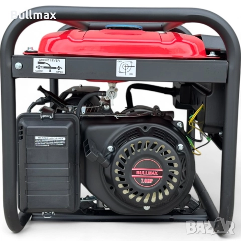  Агрегат за ток 3.5 KW Ръчен Bullmax, Червен, Меден ротор и статор, AVR, снимка 4 - Генератори - 52569760