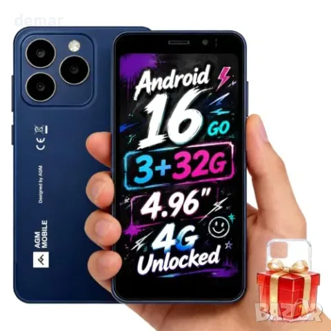 AGM NOTE N2 мини смартфон 4G, Android 16 Go, 3000 mAh, син, снимка 2 - Телефони с две сим карти - 56338122