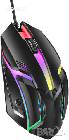 Arfriqka AFKA RGB геймърска мишка | Високопрецизна 10000DPI |(черна) акумулаторна кабелна, снимка 2 - Клавиатури и мишки - 44642300