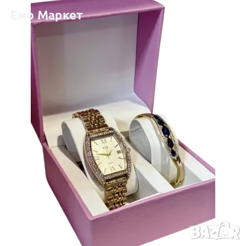Елегантен подаръчен комплект за дами - Часовник с нежна гривна 2 варианта , снимка 5 - Дамски - 49181923
