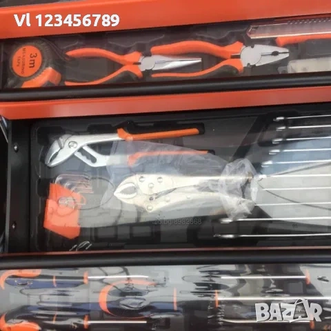 Сгъваем метален куфар с инструменти 85 части, снимка 5 - Куфари с инструменти - 53844300