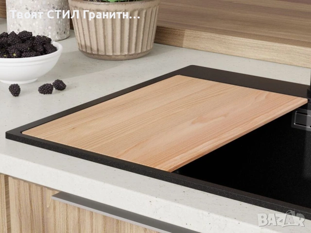 Кухненска Мивка от гранит  Осло XL 500 x 580 mm - Графит, снимка 5 - Други - 37573348