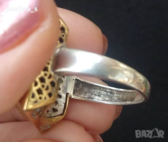 ВИНТИДЖ / Два различни броя / Сребърен пръстен с рубин и Сребърен пръстен с Ларимар , снимка 8 - Пръстени - 41327409