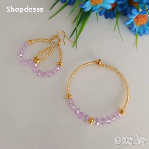 Комплект гривна и обеци , снимка 3 - Бижутерийни комплекти - 52900594