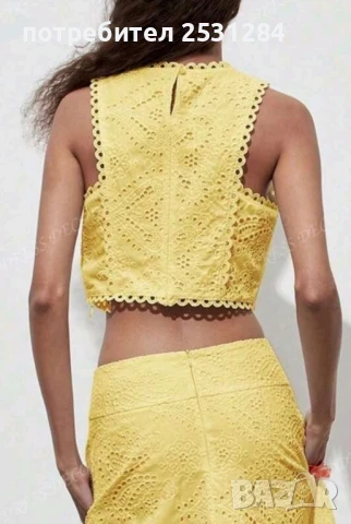 Нов жълт комплект пола и топ , снимка 6 - Комплекти - 51421150