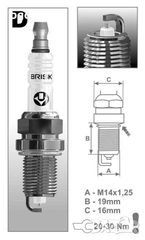 Оригин. Запалителни свещи BRISK 1333 LR17YS SILVER LPG ГАЗ МЕТАН БЕНЗИН , снимка 2 - Аксесоари и консумативи - 53422890