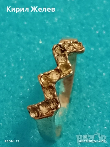 Ажурен АРТ МОДЕЛ сребърен пръстен с миниатюрни цирконий 34114, снимка 6 - Пръстени - 52641044