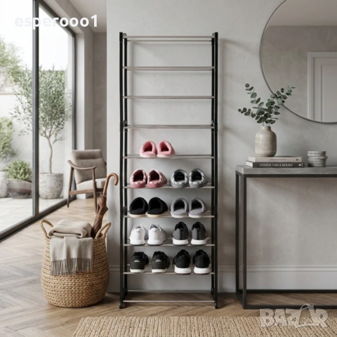 Метален органайзер за обувки - 10 нива = 30 чифта