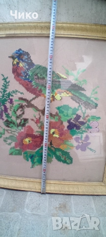 Голям ръчно бродиран гоблен, снимка 6 - Антикварни и старинни предмети - 52056338