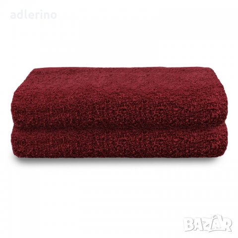 2 броя хавлиени кърпи 70х140 см, бордо, хавлия за душ, 2 броя