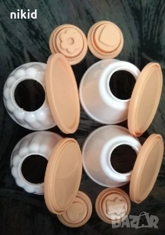 сет 4 пластмасови форми купички купи за пудинг желе крем Панна кота панакота десерт, снимка 7 - Форми - 34121153