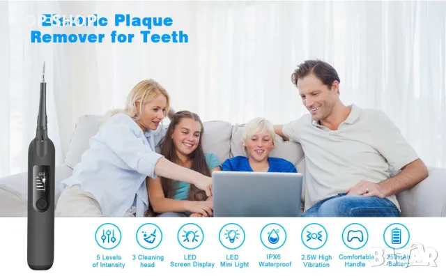 Електрическо апарат за отстраняване на плака за зъби Calculus Remover, 5 режима, снимка 3 - Маши за коса - 48648203