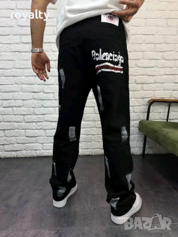 Balenciaga Черни Мъжки Дънки , снимка 2 - Дънки - 52930681