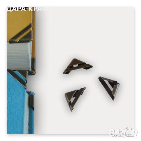 Предпазни ъгли за книги, албуми, тефтери, 17x17мм, 20бр