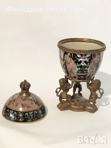 Яйце порцелан и бронз черно, снимка 5 - Декорация за дома - 22997208