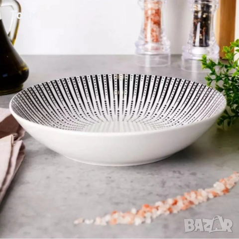 Комплект чинии 24 части с геометричен дизайн – Елегантност за всяка трапеза, снимка 5 - Прибори за хранене, готвене и сервиране - 53278453