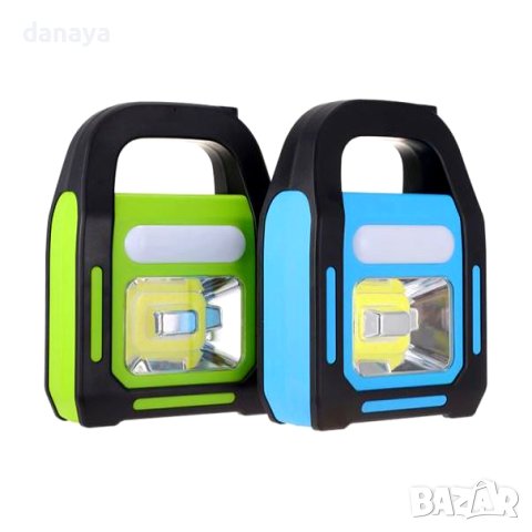 1038 Соларна работна лампа фенер с дръжка презареждаема USB 3 режима на светене, снимка 2 - Соларни лампи - 40886943