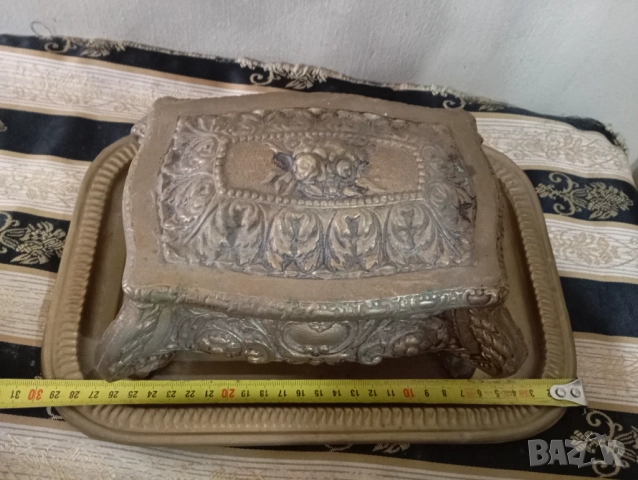Барокова кутия за бижута с поднос, снимка 3 - Други ценни предмети - 52933721