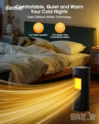 Преносим керамичен отоплител 1800 W с дистанционно и термостат, снимка 6 - Отоплителни печки - 55948478