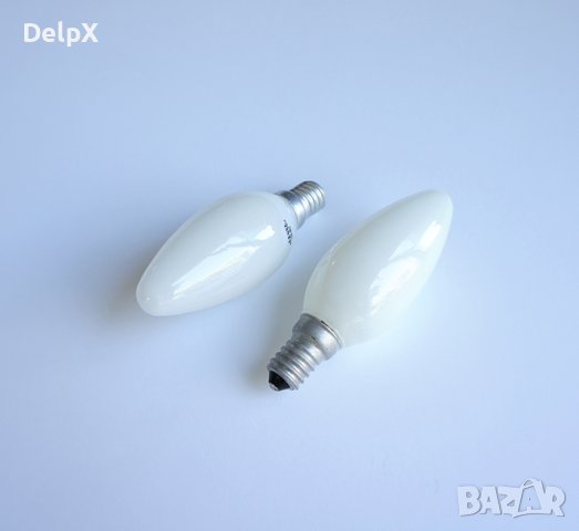 Лампа свещ бяла с цокъл E14 220V 25W/40W