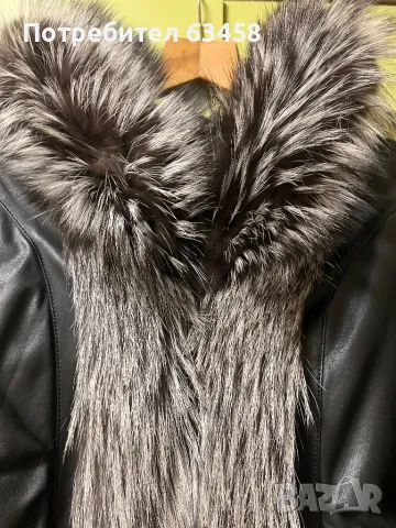 Естествена кожа с яка от естествен  косъм, снимка 4 - Палта, манта - 48090559