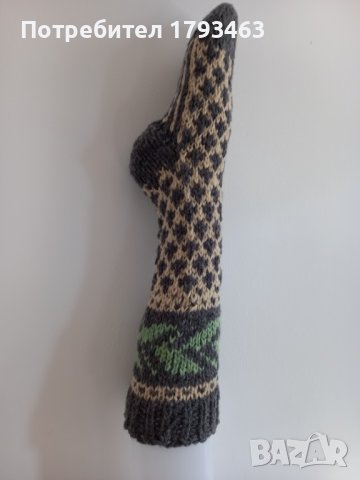 Ръчно плетени чорапи от вълна, размер 38, снимка 1 - Мъжки чорапи - 44395554