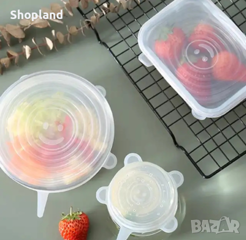 Комплект 6 броя силиконови капаци, снимка 10 - Аксесоари за кухня - 44729788