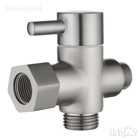 3-пътен спирателен вентил, месингов адаптер 3/8 инча за тоалетна вода – никел НОВ