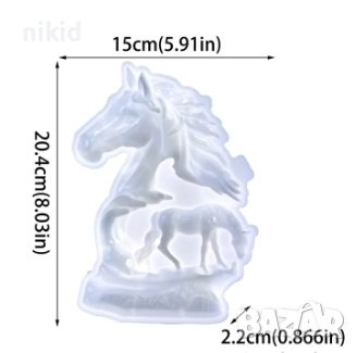 Кон в Кон силиконов молд форма фондан шоколад смола статуетка декор, снимка 4 - Форми - 44298119