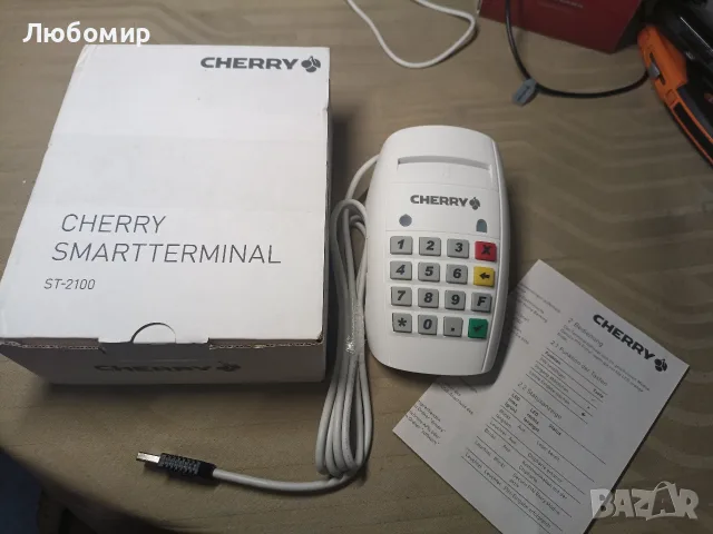 CHERRY Smart Terminal ST-2100, Четец на смарт карти за електронни здравноосигурителни карти , снимка 2 - Друга електроника - 55717717
