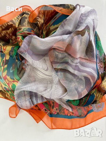 Копринен шал /парео, снимка 6 - Шалове - 41828676