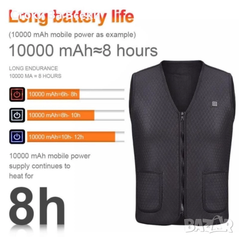 Унисекс термичен електрически елек с USB отопление, снимка 9 - Други - 52863630