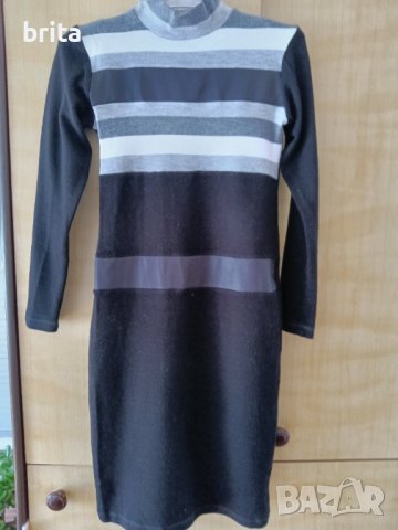 Черна трикотажна рокля С-ка, снимка 6 - Рокли - 44447181