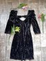 Нова парти официална коктейлна рокля черно кадифе еластична , снимка 1 - Рокли - 39059156