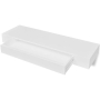Бял МДФ плаващ стенен рафт с 1 чекмедже за съхранение на книги/DV（SKU:242188D