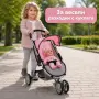 Детска количка за кукли със сенник, предпазен колан и кошница, снимка 2
