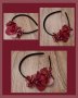 Красива ефектна диадема в червено розово цвете от плат., снимка 1 - Аксесоари за коса - 35851524