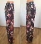С размер Нов Италиански Дамски Летен Панталон New Collection Pink Широк Флорален Черен Цветен Шарен, снимка 14