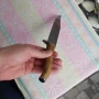 Кухненски нож с дръжка от еленски рог, дължина 28 см., снимка 2