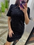 Рокля с пайети черна, снимка 3