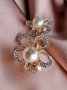 Красива метална шнола в златисто с перли и кристали и закопчаване с френски механизъм , снимка 10