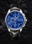 Lige Design Silver Blue Black 8951D Луксозен мъжки кварцов часовник с кожена каишка